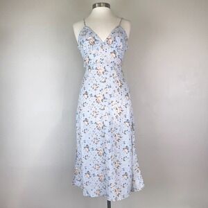 Dress Women XS Floral Tie-Back Midi Babydoll Milkmaid Coquette‎ Prairie Dainty